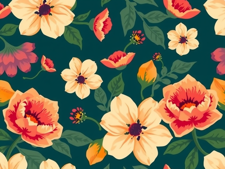 Vintage floral wallpaper design featuring an abstract pattern, perfect for iPhone lock screen and themes, showcasing doodle-style graphics and simple yet stylish backgrounds ideal for wallpaper use.