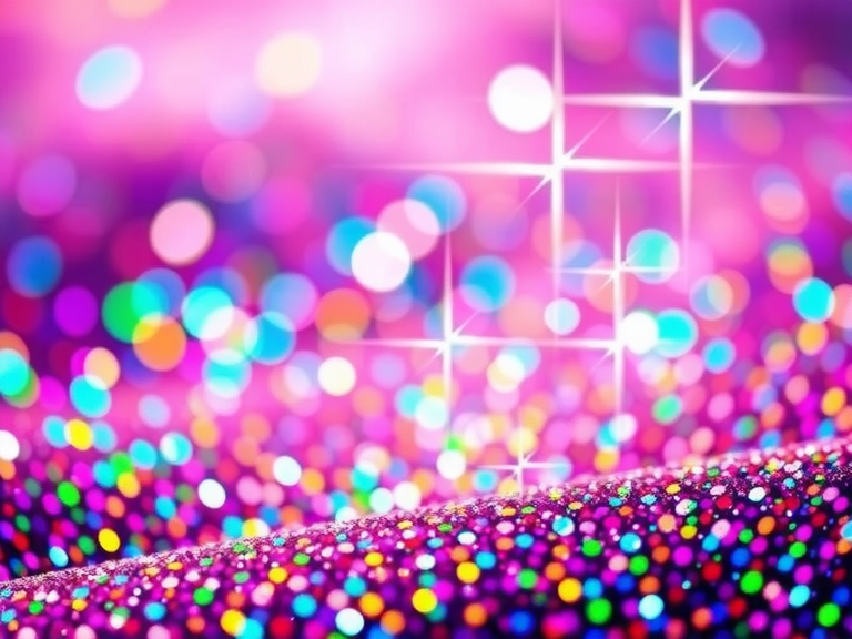 Vibrant glitter wallpaper for phone screen featuring multicolored sparkles that shimmer and shift, creating a joyful and festive atmosphere with kaleidoscopic hues.
